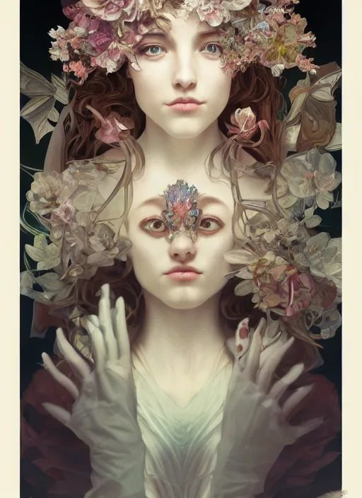 Prompt: symmetry!! alice in wanderland, machine parts embedded into face, intricate, elegant, highly detailed, digital painting, artstation, concept art, smooth, sharp focus, illustration, art by artgerm and greg rutkowski and alphonse mucha, 8 k