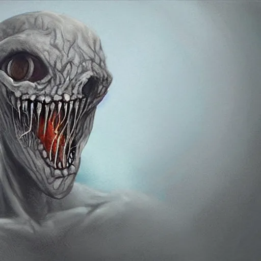 Prompt: realism art creepy monster fantasy concept