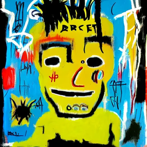 Prompt: a Painting by Jean Michel Basquiat about The Hulk