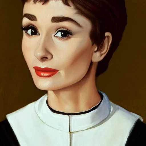 Image similar to audrey hepburn art by giovanni battista moroni