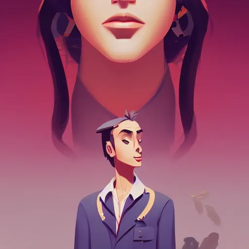 Image similar to face icon stylized minimalist casablanca, loftis, cory behance hd by jesper ejsing, by rhads, makoto shinkai and lois van baarle, ilya kuvshinov, rossdraws global illumination