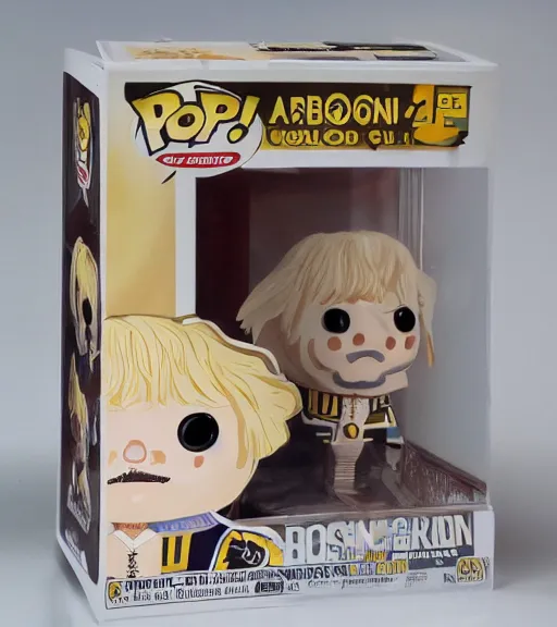 Prompt: boris johnson painted gold funko pop still sealed in box, ebay listing