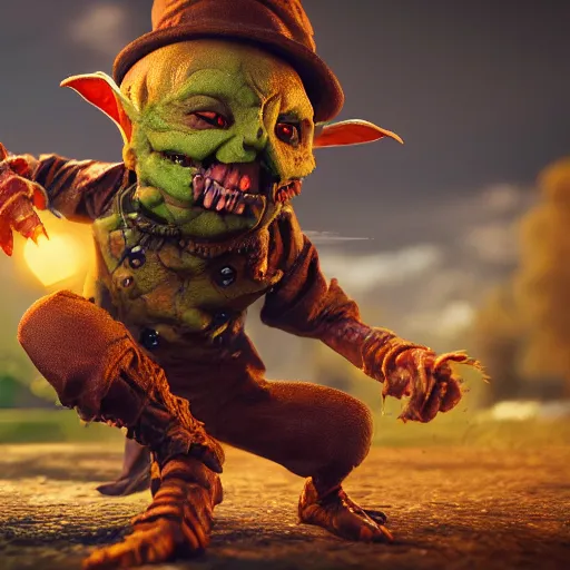 Prompt: goblin punches a scarecrow, dungeons and dragons, fantasy, octane render, highly detailed, artstation, 8 k, cinematic
