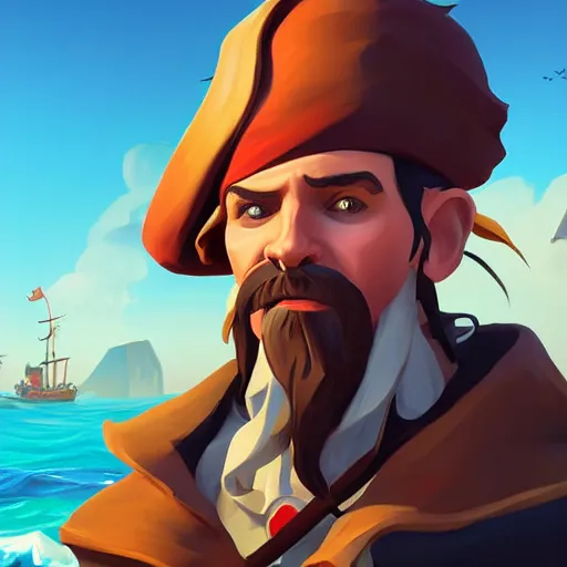 Image similar to painting jack the pirate on sea of thieves game avatar hero smooth face median photoshop filter cutout vector behance hd by jesper ejsing, by rhads, makoto shinkai and lois van baarle, ilya kuvshinov, rossdraws, illustration, art by ilya kuvshinov and gustav klimt