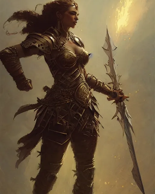 Image similar to a fierce warrior princess in full armor, fantasy character portrait by greg rutkowski, gaston bussiere, craig mullins, simon bisley