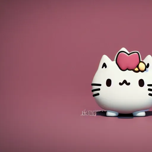 Prompt: Kirby as Pusheen the cat as a pokemon, cute, 3d render, octane render