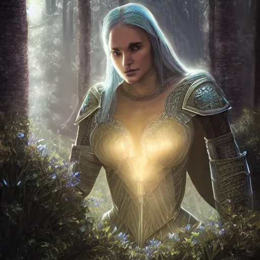 Image similar to unknown elder scrolls vi female character portrait, partially clothed in highly detailed elven armour, atmospheric lighting, painted, intricate, highgate cemetery, mist, cold, volumetric lighting, beautiful, blue moon light, sharp focus, ultra detailed, by leesha hannigan, ross tran, thierry doizon, kai carpenter, ignacio fernandez rios