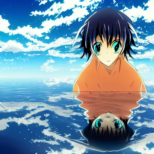 Image similar to anime, reflection, water, hd anime 4k wallpapers