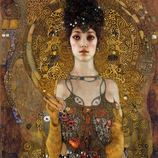 Image similar to goddess, intricate detail, klimt, royo, whealan,