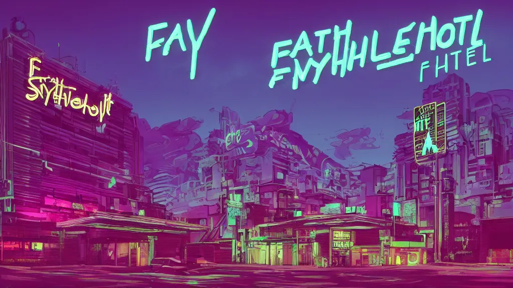 Image similar to synthwave fat hotel