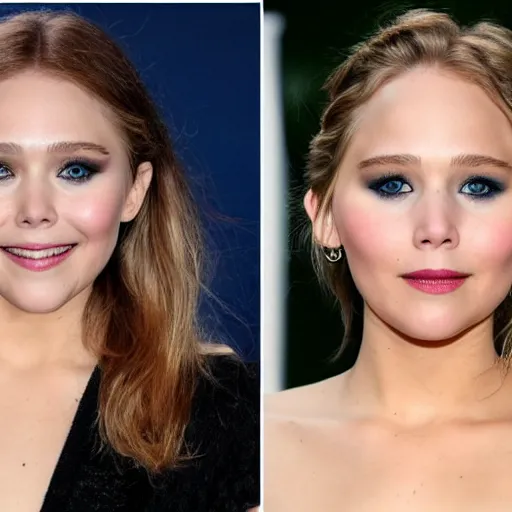 Image similar to elizabeth olsen mixed with jennifer lawrence