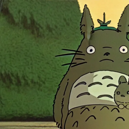 Image similar to a still of totoro in studio ghibli's Only Yesterday 1991 animation by Dice Tsutsumi, Makoto Shinkai, Studio Ghibli