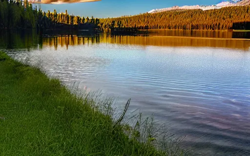 Image similar to view from portage site 4 4. lake eliza. early morning, godrays, professional photograph