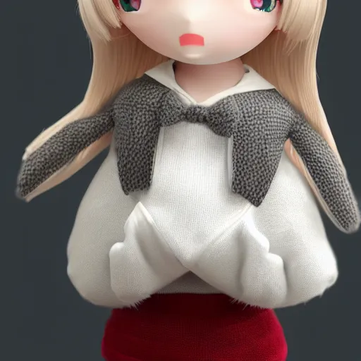 Prompt: cute fumo plush of an office girl in a woolen sweater, chibi anime girl, vray, soft shadow, artstation contest winner