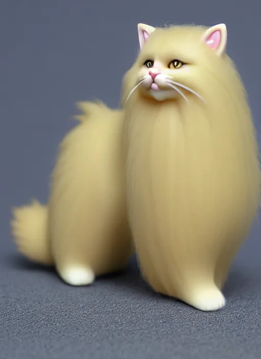 Image similar to 80mm resin detailed miniature of fluffy cat, Product Introduction Photos, 4K, Full body