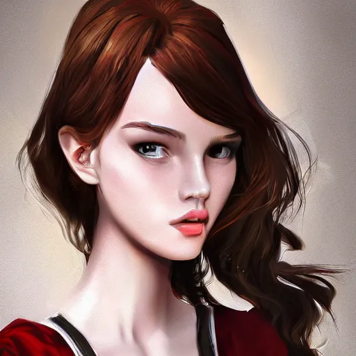 Prompt: beautiful girl, digital art, trending on artstation