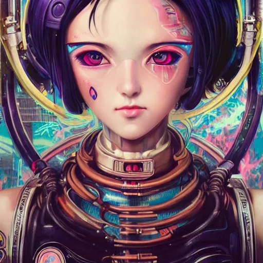 Prompt: Lofi BioPunk BioShock portrait of anime waifu style by Tristan Eaton Stanley Artgerm and Tom Bagshaw