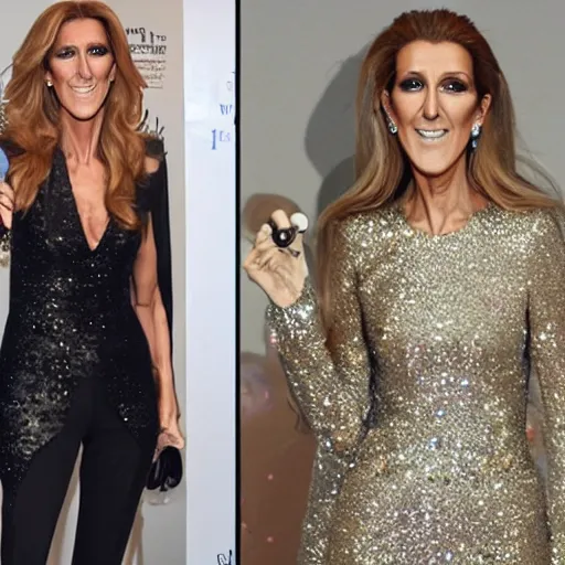 Image similar to celine dion transforming into a bird lot