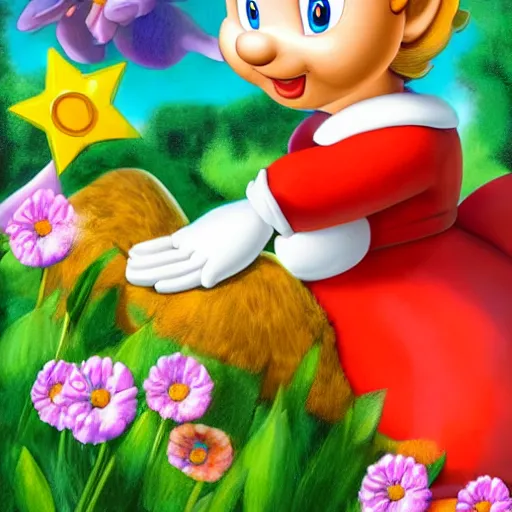 Image similar to prinzessin daisy from super mario, painted by ferdinand holger