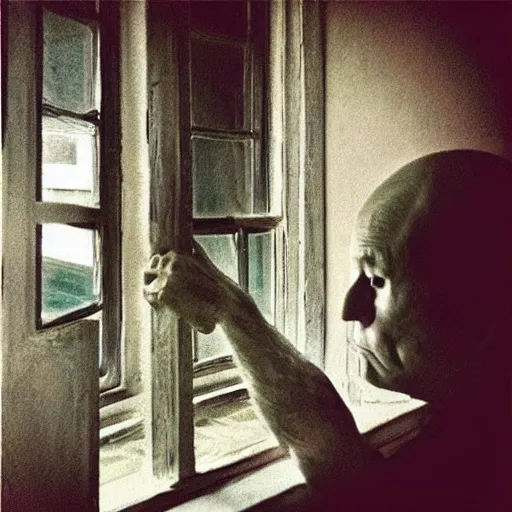 Image similar to “the man by the window scary panting”