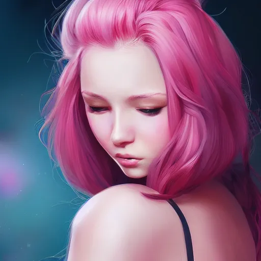 Prompt: teen girl, pink hair, gorgeous, amazing, elegant, intricate, highly detailed, digital painting, artstation, concept art, sharp focus, illustration, art by Ross tran and artgerm