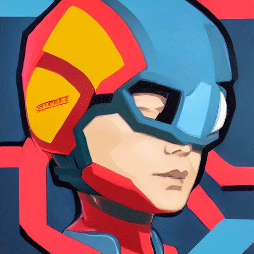 Prompt: Supreme x Megaman profile picture by Sachin Teng, asymmetrical, Organic Painting , Violent, Powerful, geometric shapes, hard edges, energetic, graffiti, street art:2 by Sachin Teng:4