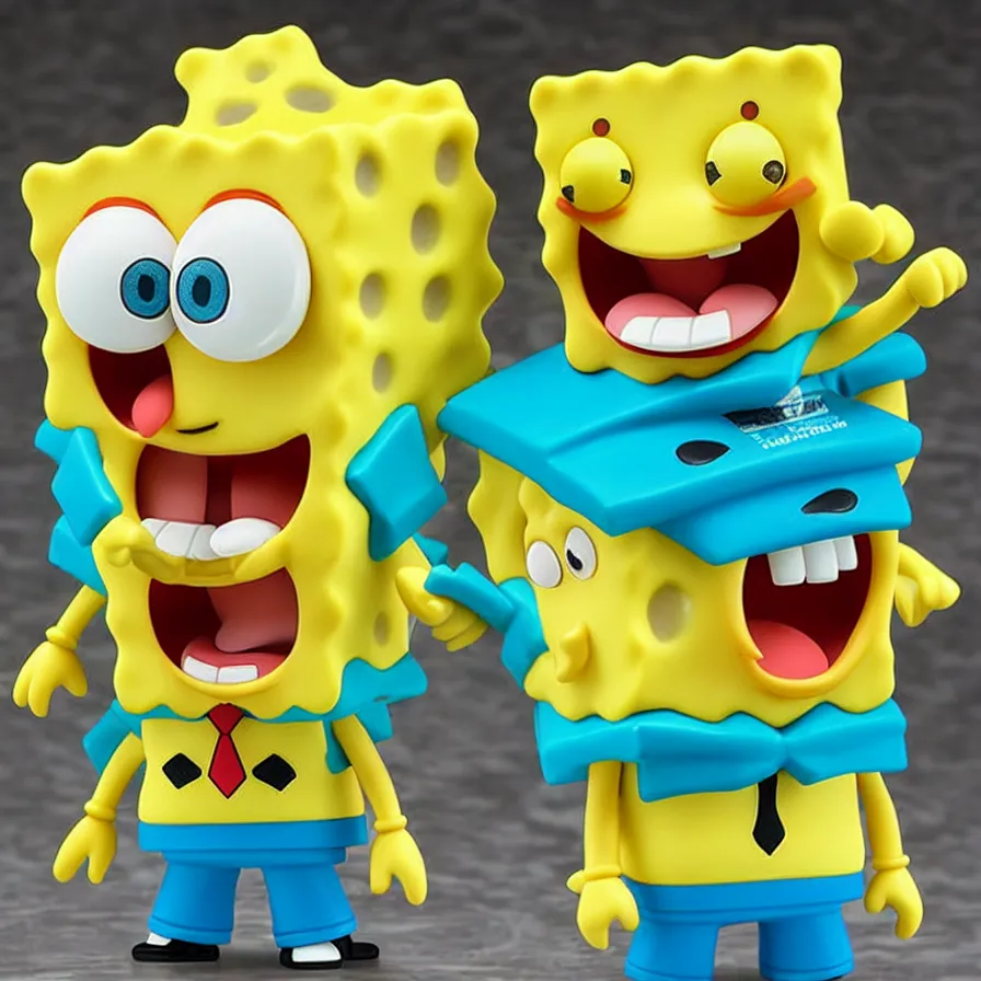 Image similar to spongebob, an anime nendoroid of spongebob, figurine, detailed product photo