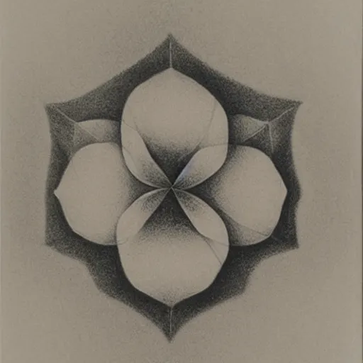 Prompt: Flower, M. C. Escher mezzotint