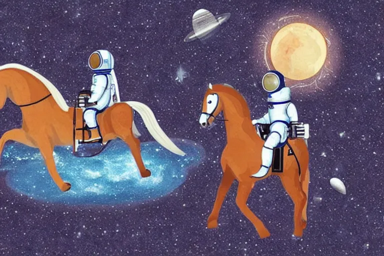 Image similar to horse on top of an astronaut, astronaut under the horse, arstation