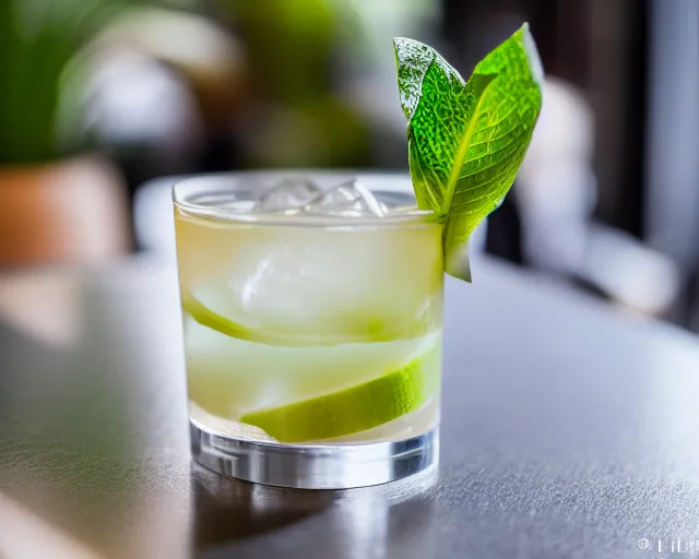 Prompt: 5 5 mm photo of best round cocktail on a zen minimalist table with elegant houseplants in the background. highly detailed 8 k. intricate. lifelike. soft light. nikon d 8 5 0.