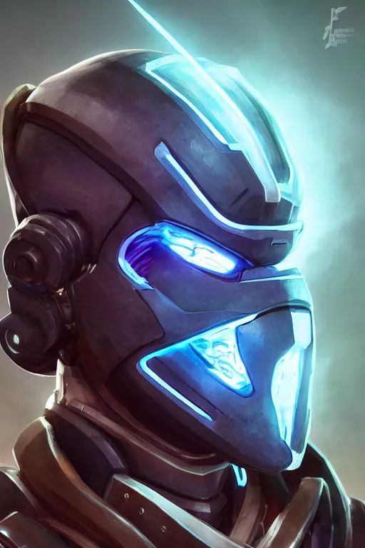 Image similar to epic mask helmet robot ninja portrait stylized as fornite style game design fanart by concept artist gervasio canda, behance hd by jesper ejsing, by rhads, makoto shinkai and lois van baarle, ilya kuvshinov, rossdraws global illumination radiating a glowing aura global illumination ray tracing hdr render in unreal engine 5