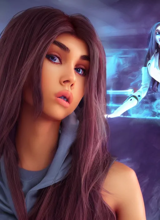 Image similar to Madison Beer as a video game character, digital art, unreal engine, unreal engine render, blender render, render, 4k, coherent