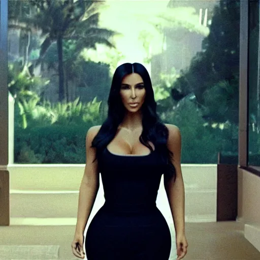 Image similar to film still of Kim Kardashian.