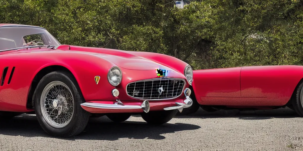 Image similar to photograph, 1958 FERRARI 250 GT, cabriolet, by Peter Singhof, press release, cinematic, PCH, 8k, depth of field, bokeh. rule of thirds