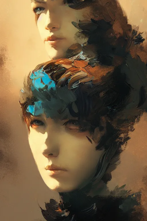 Prompt: birds, flock of brown black blue birds, oil painting, sunlit, paint texture, digital painting, highly detailed, artstation, sharp focus, illustration, concept art, ruan jia, charlie bowater, tom bagshaw, norman rockwell