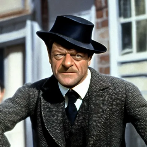 Image similar to Sean Bean as Bert in Mary Poppins, movie still, photograph