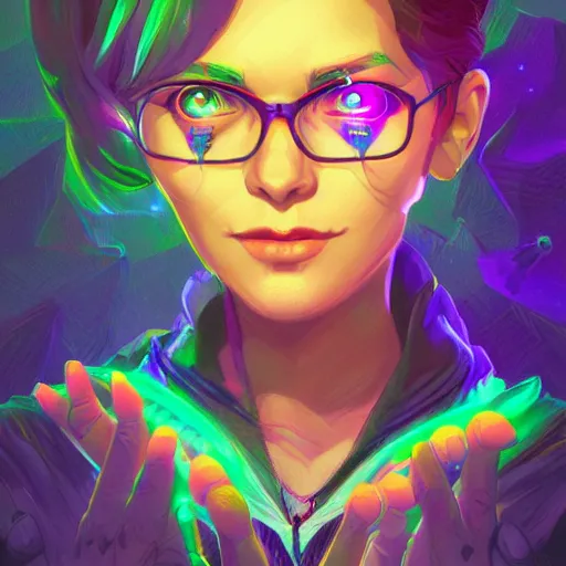 Image similar to skill magic geek inside matrix deepdream radiating a glowing aura stuff loot legends stylized digital illustration video game icon artstation lois van baarle, ilya kuvshinov, rossdraws,