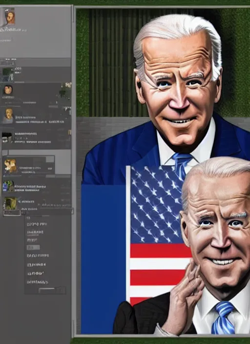 Image similar to Joe Biden in Minecraft