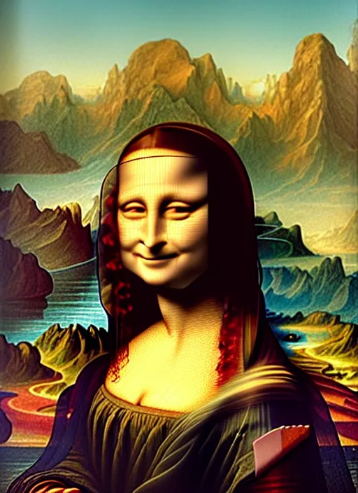 Image similar to Highly detailed portrait of Mona Lisa, Stephen Bliss, unreal engine, fantasy art by Greg Rutkowski, Loish, Rhads, ferdinand knab, Makoto Shinkai and Lois van baarle, ilya kuvshinov, rossdraws, Tom Bagshaw, alphonse mucha, global illumination, radiant light, detailed and intricate environment