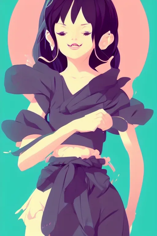 Image similar to fullbody portrait of a cute fantasy fashionable cartoon girl, clean cel shaded vector art. shutterstock. behance hd by lois van baarle, artgerm, helen huang, by makoto shinkai and ilya kuvshinov, rossdraws, illustration,