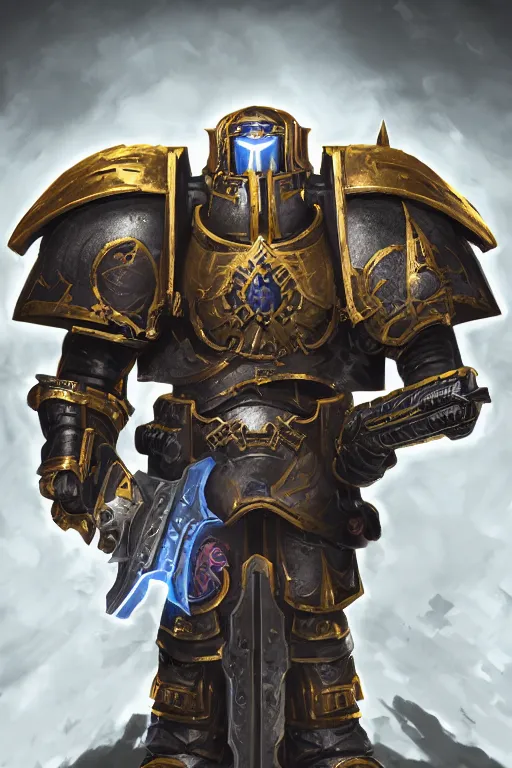 Image similar to armor portrait heros warhammer 4 0 k horus heresy fanart - the primarchs emperor by johannes helgeson animated with vfx concept artist & illustrator global illumination ray tracing hdr fanart arstation zbrush central hardmesh 8 k octane renderer comics stylized