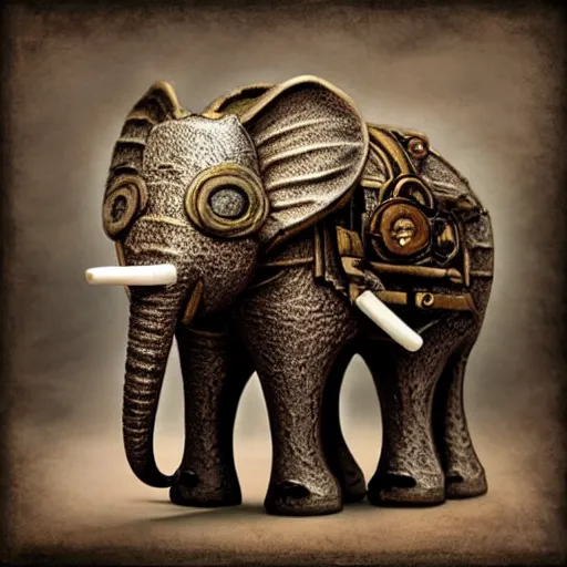 Prompt: steampunk realistic war Elephant