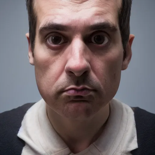 Image similar to very serious man looking straight to the camera
