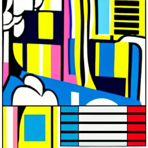 Prompt: roy lichtenstein color palette