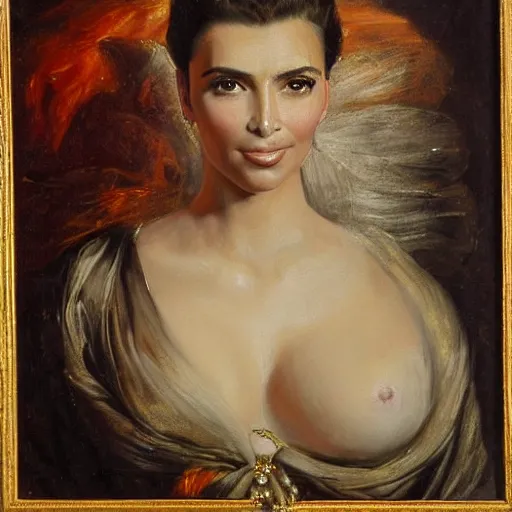 Prompt: portrait of kim kardashian by peter paul rubens