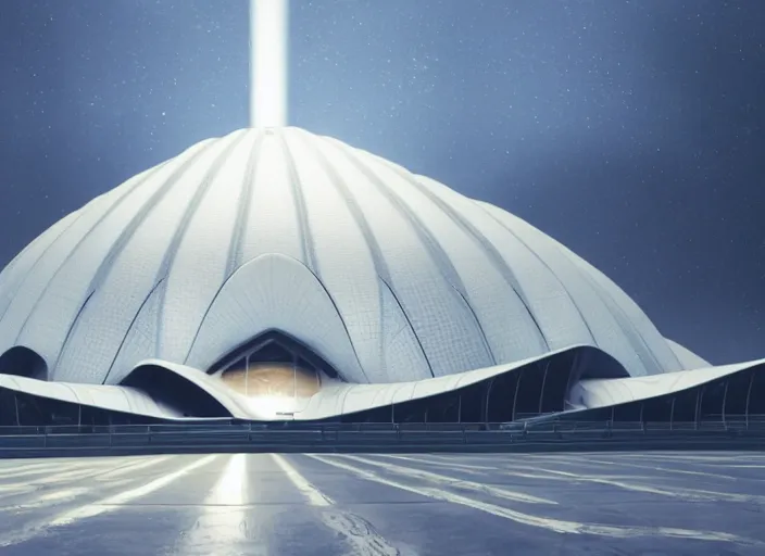 Image similar to cult of technology, exterior, scifi, machines, robots, ultra realistic, transparent labs, metallic surface, highly detailed, white, lotus temple, futuristic landscape, city, utopian architecture, atmosphere, masterpiece, portals, epic lighting, glow, mysterious, 4 k, cinematic, art by patryk olkiewicz and chris ostrowski and liang yao