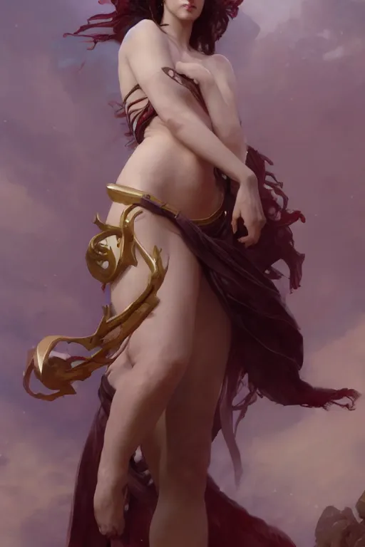 Image similar to A portrait of Kimberly Kane as the goddess of love, Stjepan Sejic, Ruan Jia, and Mandy Jurgens, and Artgerm, and william adolphe bouguereau, highly detailed, trending on artstation, award winning