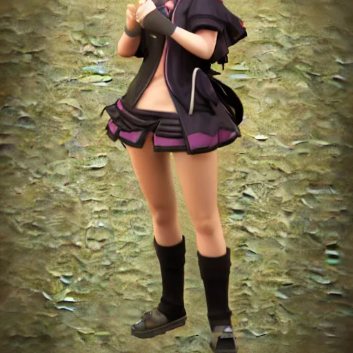 Image similar to 3d render of a playable anime girl for a fantasy mmo rpg