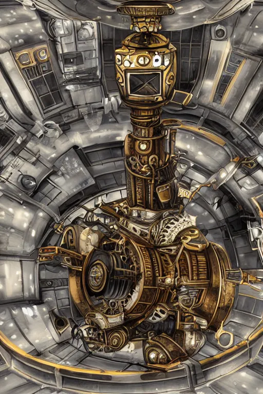 Image similar to steampunk space station