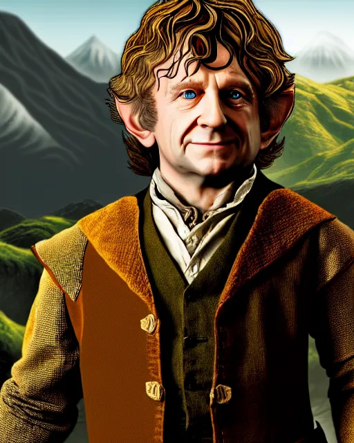 Image similar to Bilbo Baggins from Lord of the rings in GTA V loading screen, GTA V Cover art by Stephen Bliss, boxart, loading screen,